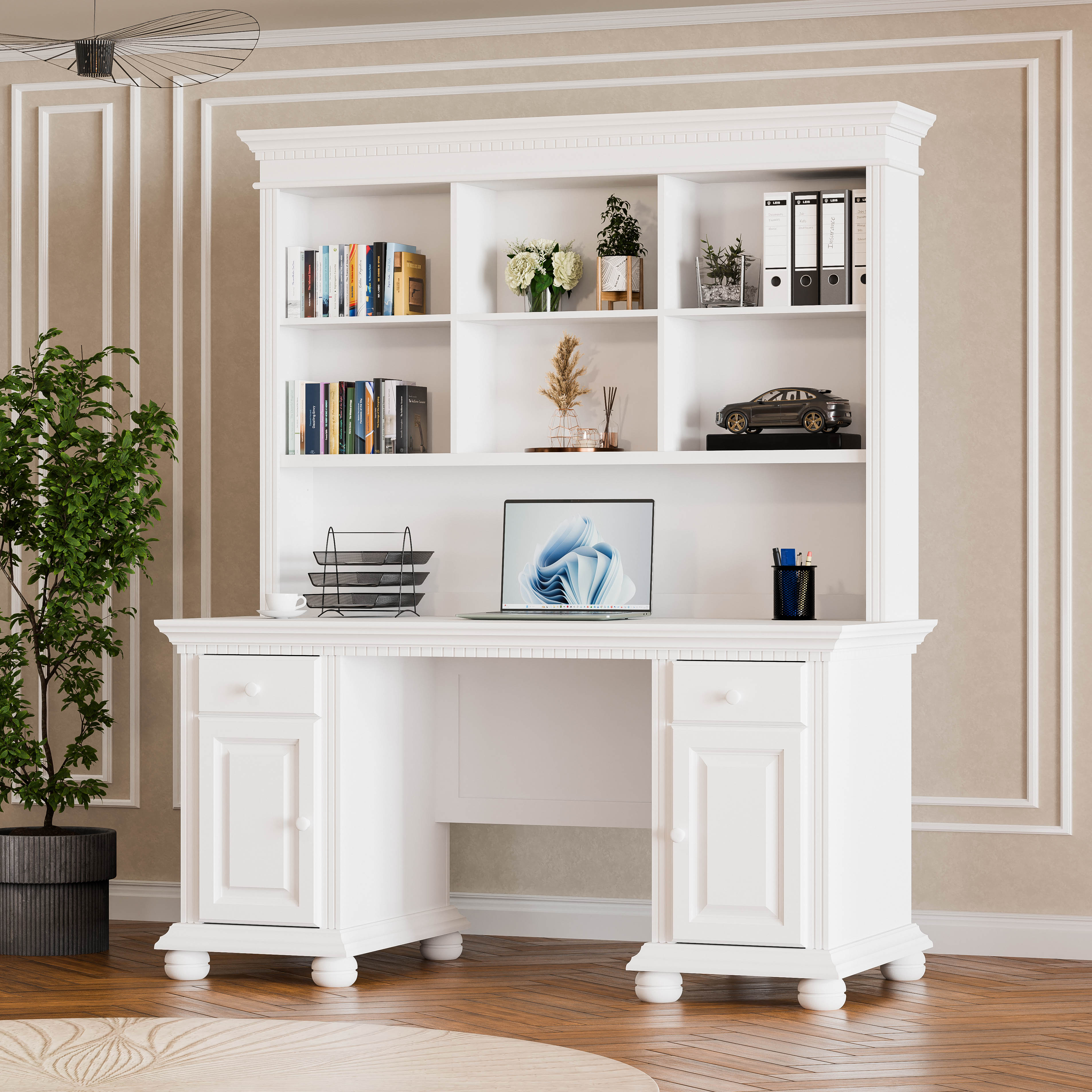 London Double Hutch Desk