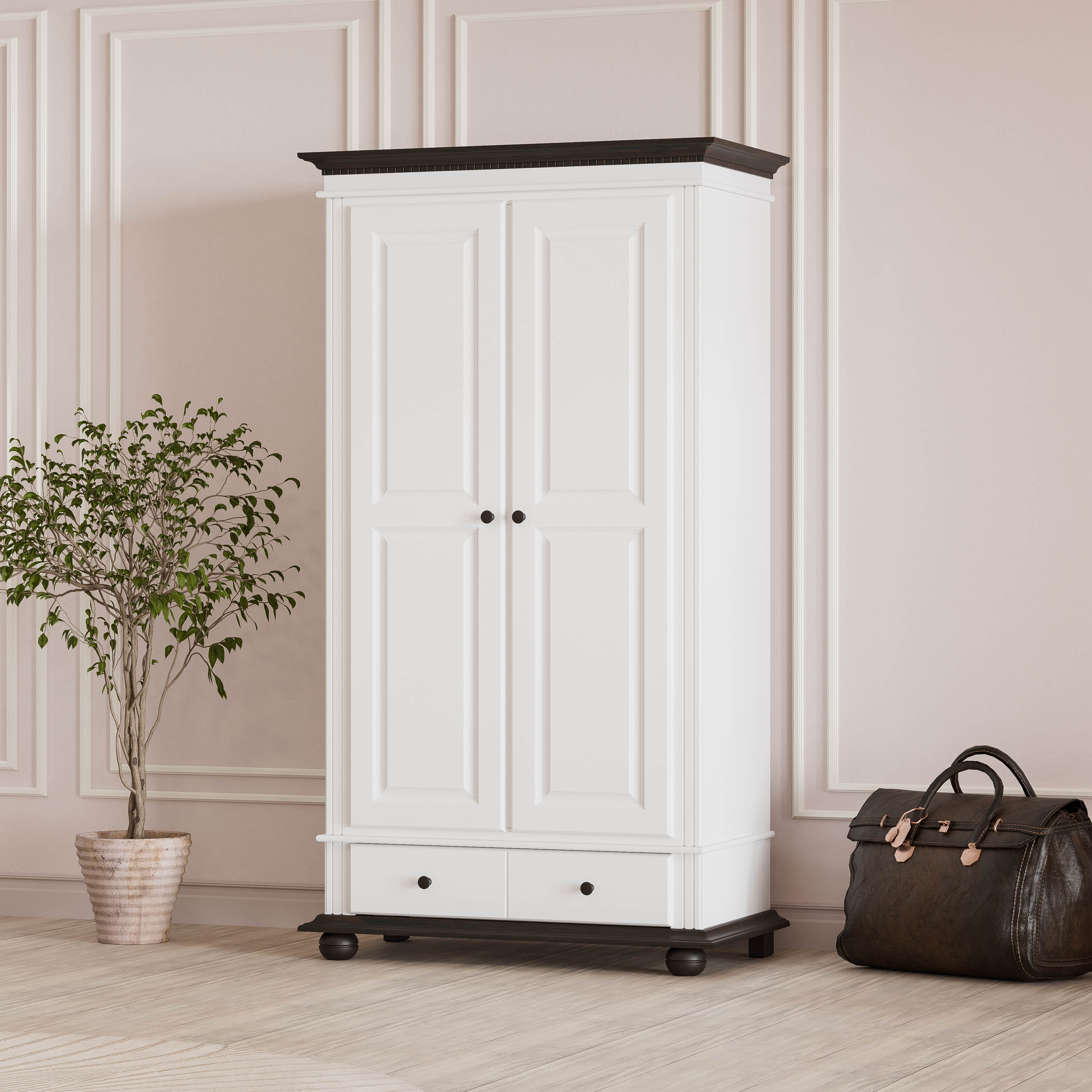 London 2-Door Wardrobe with Drawers