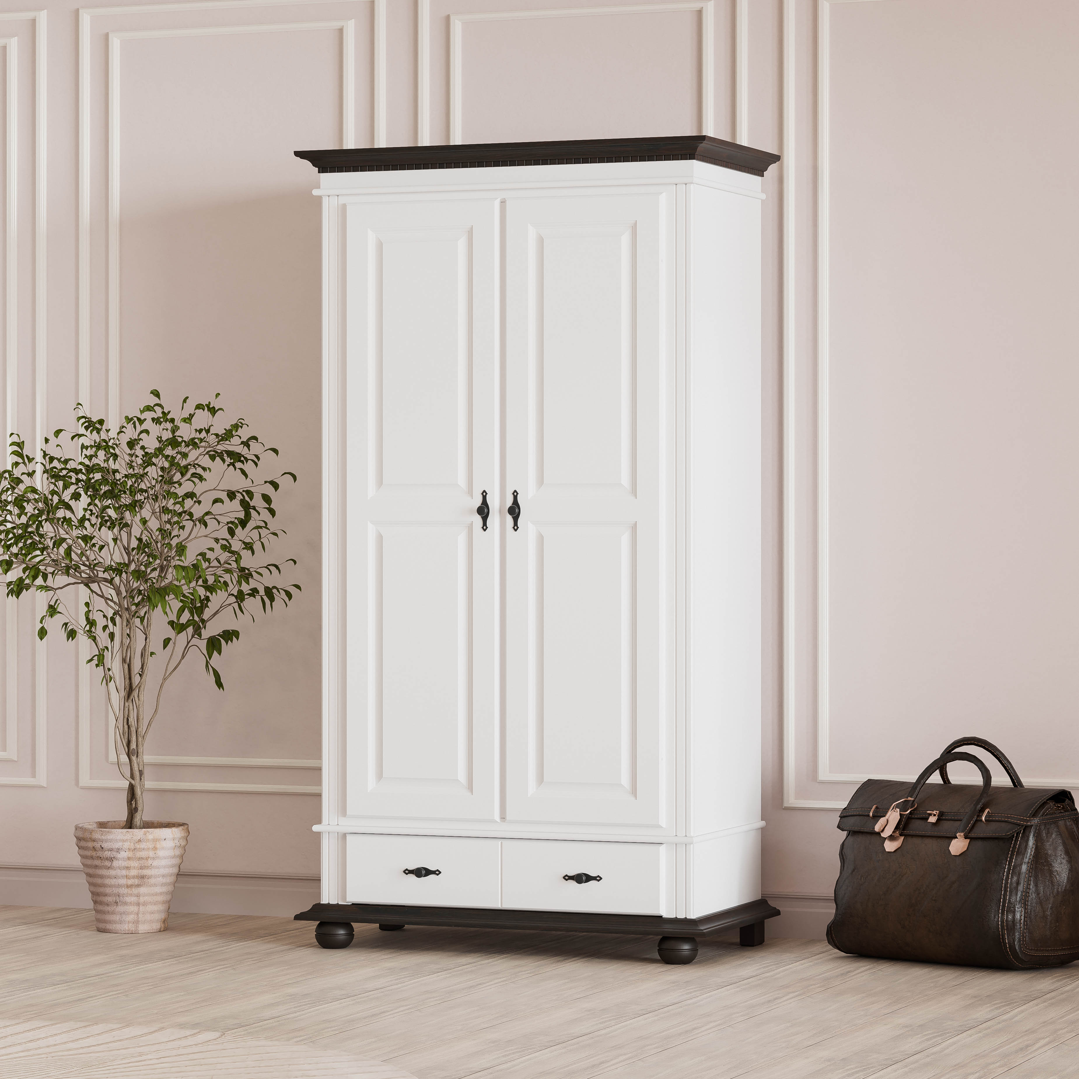 London 2-Door Wardrobe with Drawers