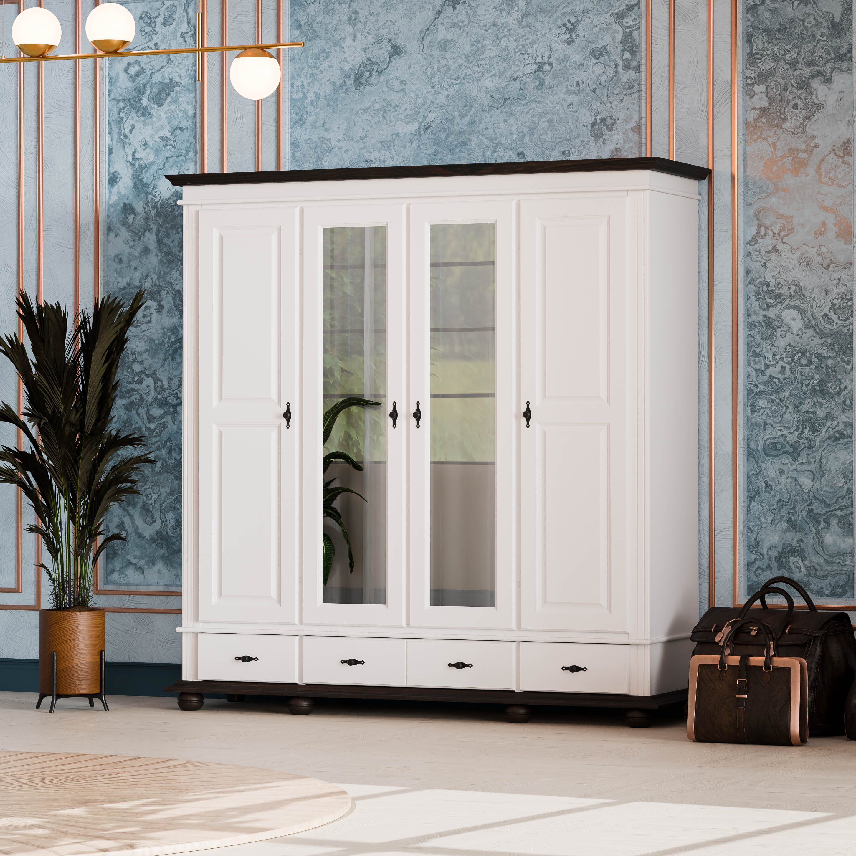 Oxford 4-Door Wardrobe with Drawers