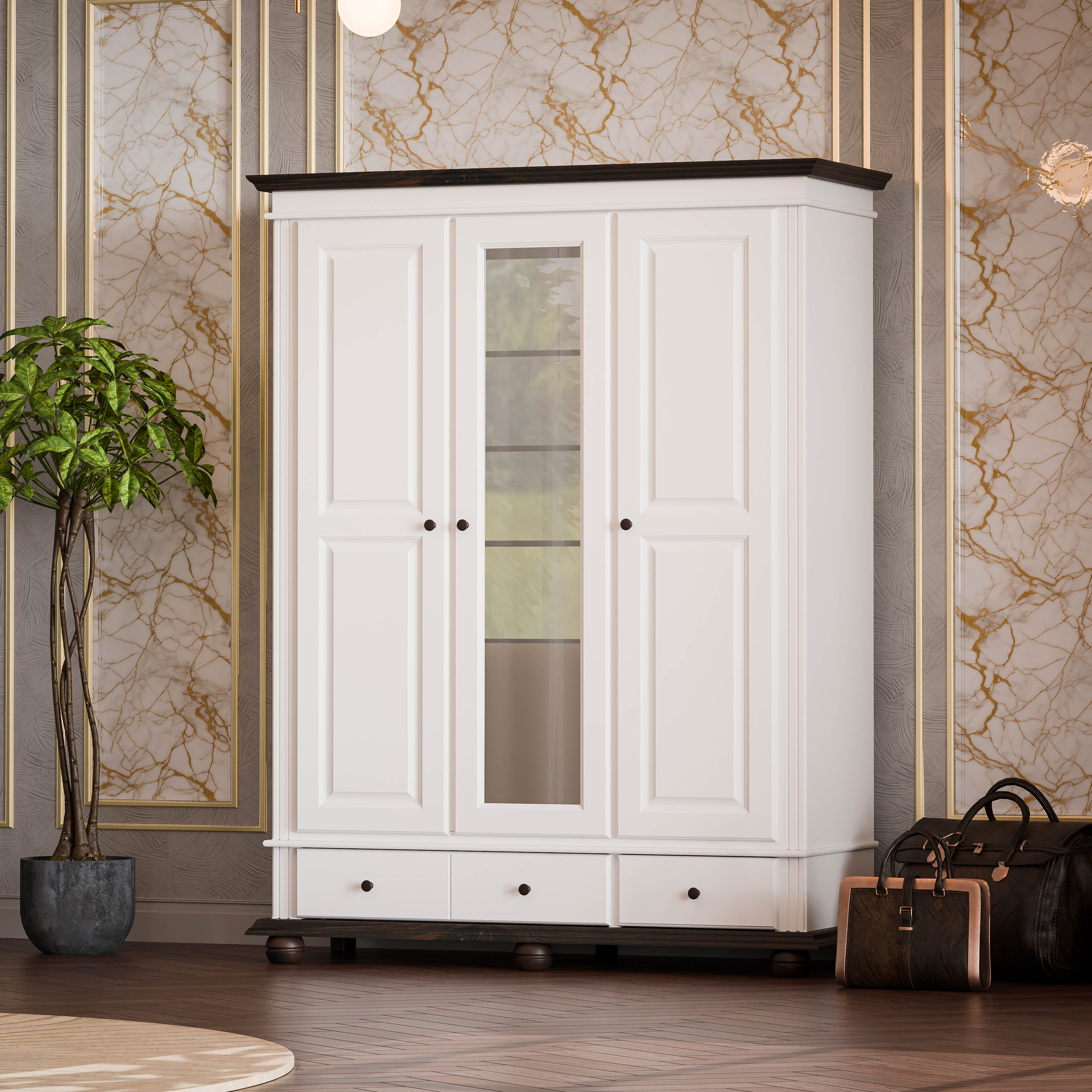Oxford 3-Door Wardrobe with Drawers