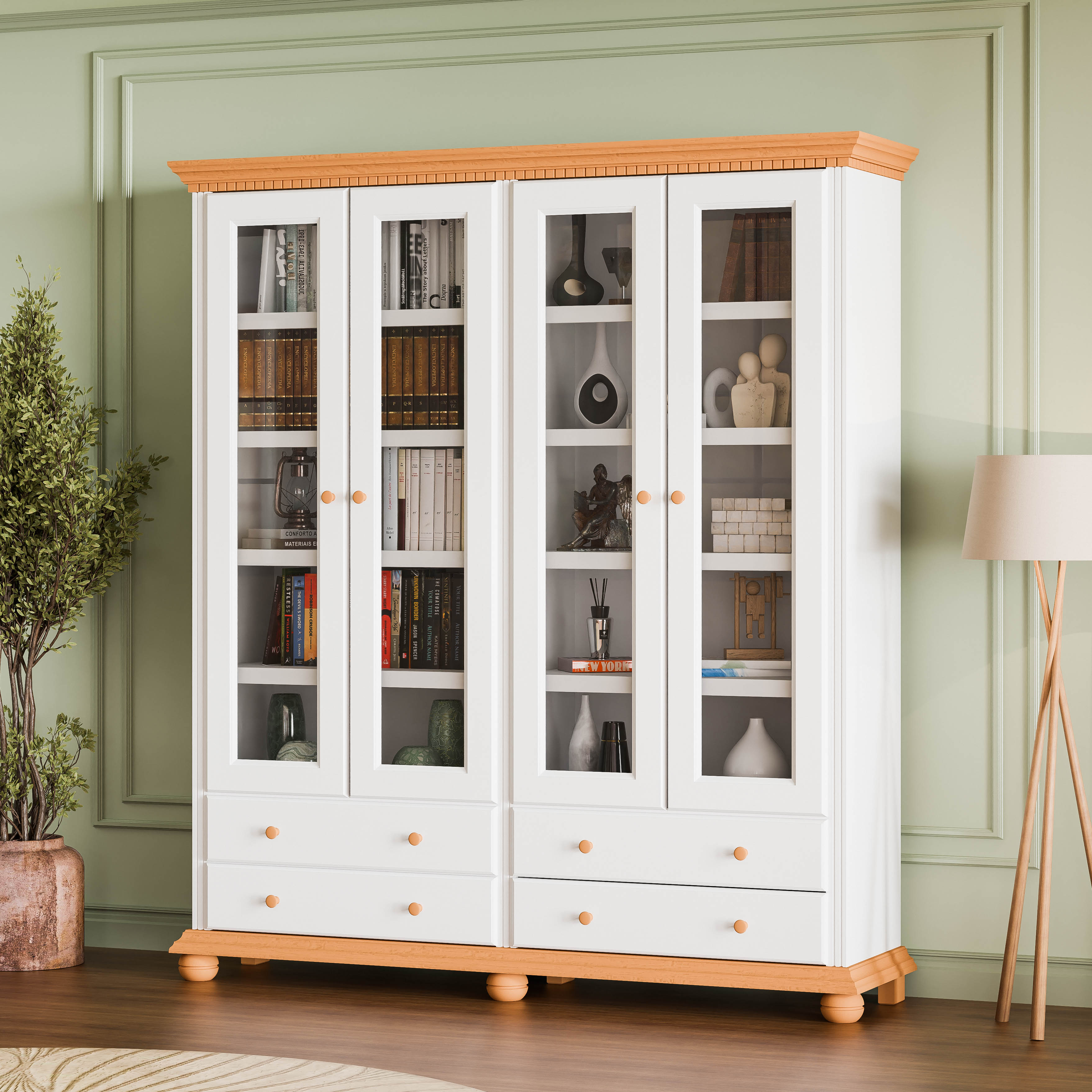 London Double Shelving Unit with Doors