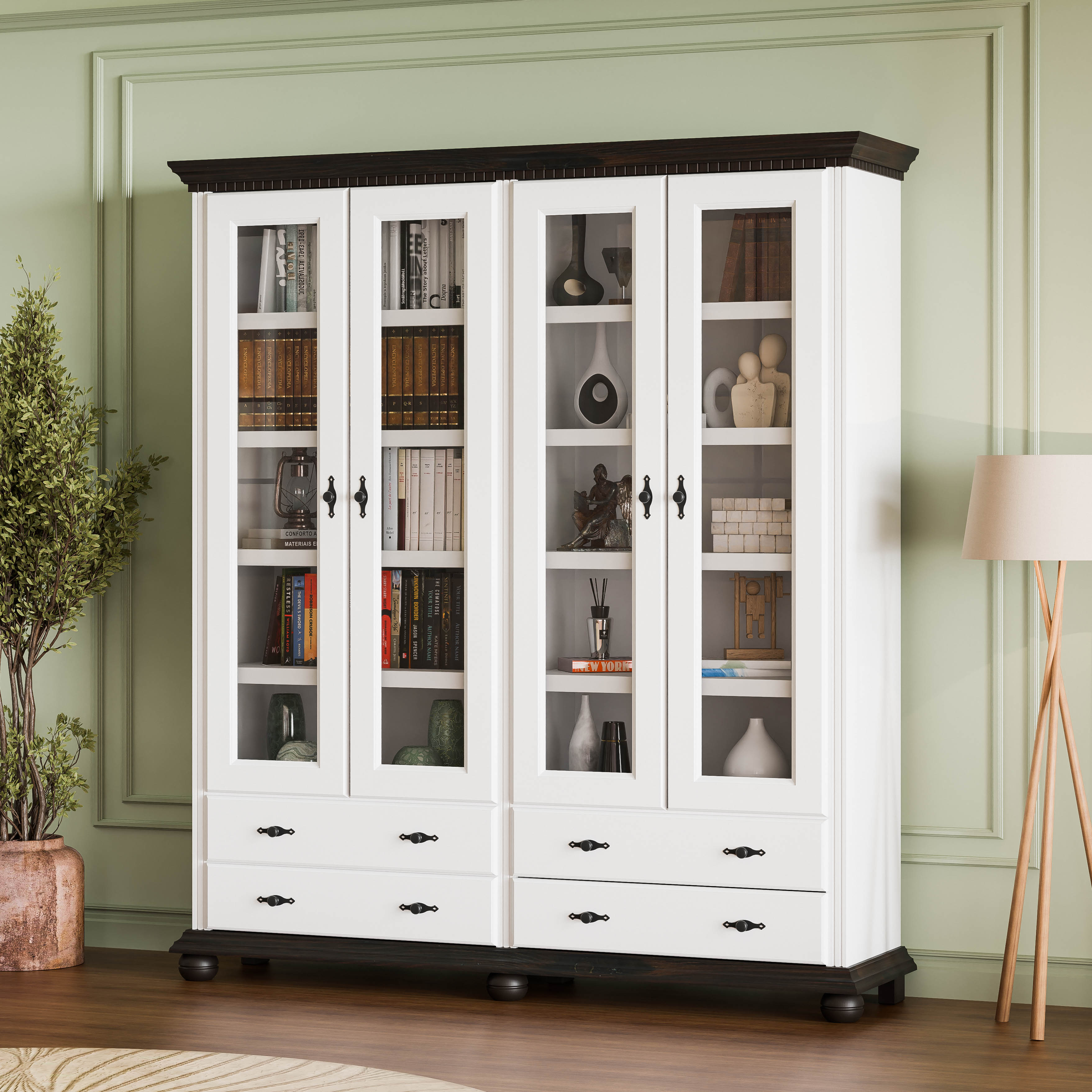 London Double Shelving Unit with Doors