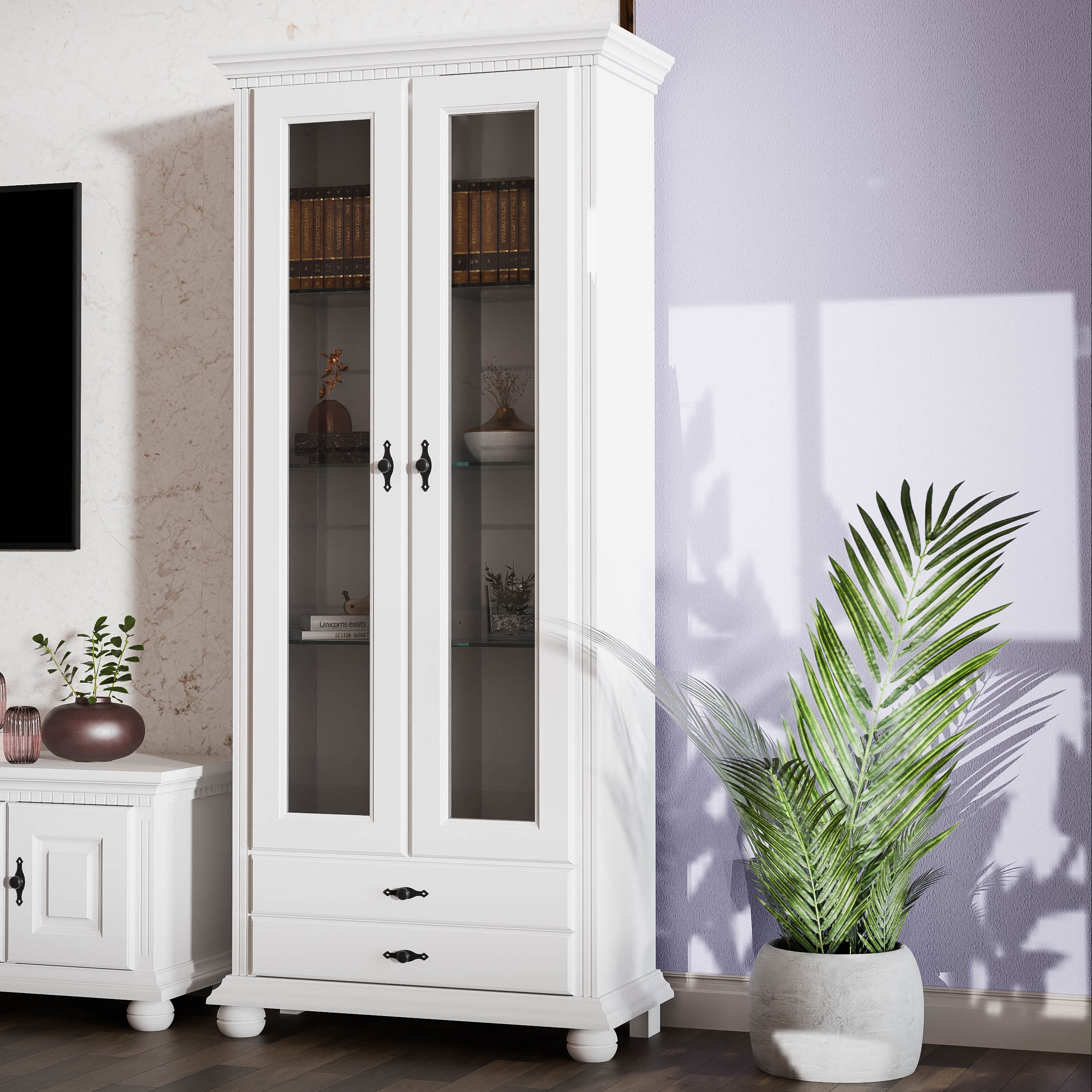 London Shelving Unit with Glass Doors