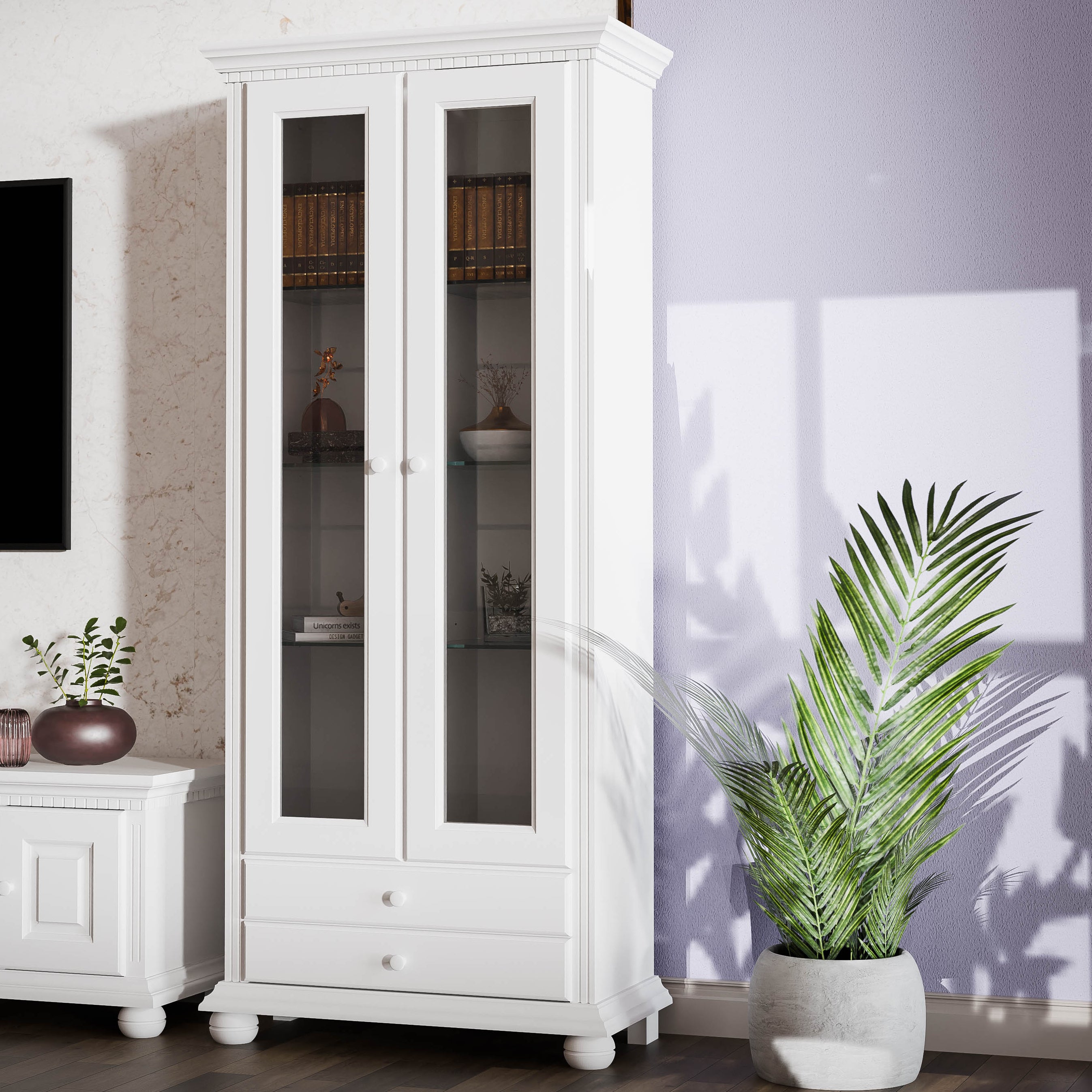 London Shelving Unit with Glass Doors
