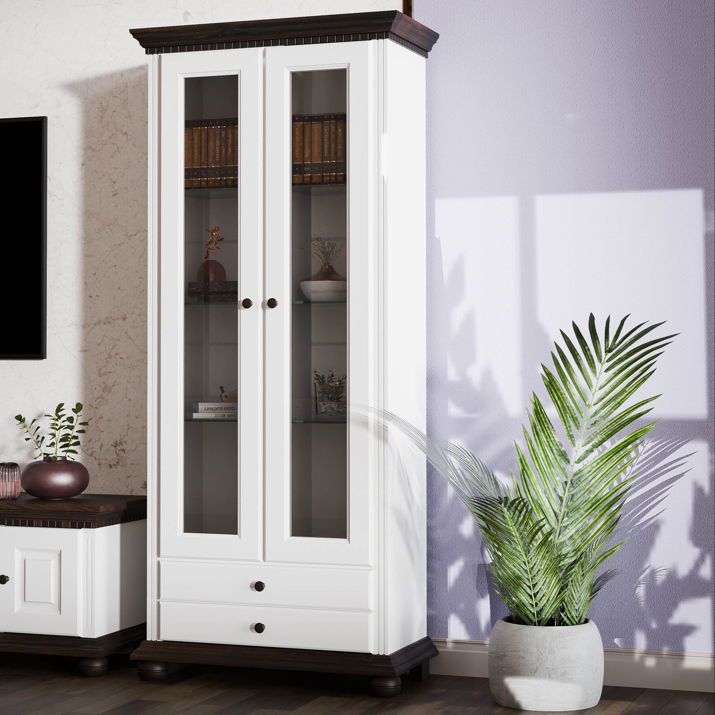 London Shelving Unit with Glass Doors